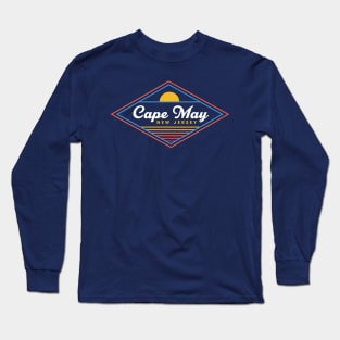 Cape May Diamond Retro Sunset Cape May NJ Family Vacation Long Sleeve T-Shirt